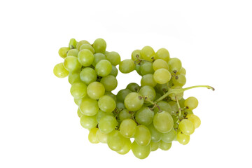 grappe de raisin blanc isolé sur un fond blanc