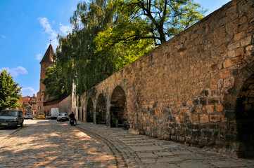 Defensive walls. Lwowek Slaski, Lower Silesian Voivodeship, Poland.