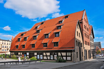 The Dutch granary at Grodzka street. Bydgoszcz, Kuyavian-Pomeranian Voivodeship, Poland. - obrazy, fototapety, plakaty