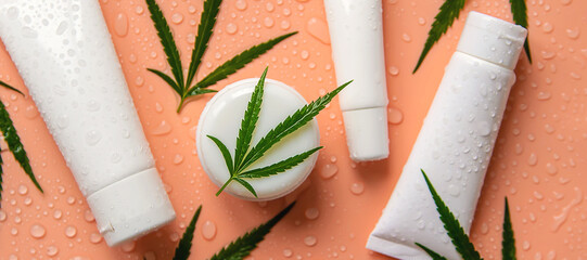 Cream of cannabis on a light background. Selective focus.