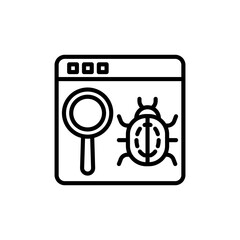 Bug Finding icon in vector. Logotype