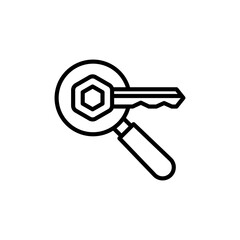 Key Search icon in vector. Logotype