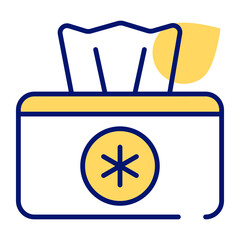 An icon of tissue box, hygiene accessory vector