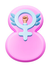 8 March woman's day banner cutout