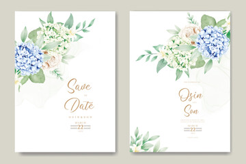 Elegant Floral Hydrangea Wedding Invitation Card