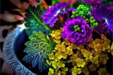 Flower blossom colorful, Floral bouquet closed up (ai generated)