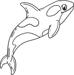 Mother Killer Whale Isolated Coloring Page 