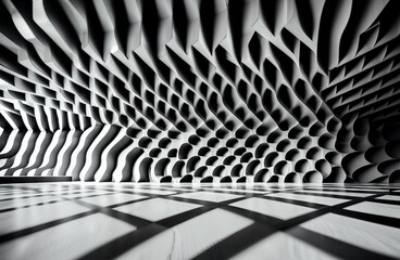 black and white abstract empty room