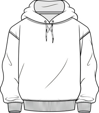 white hoodie outline front view clip art preview