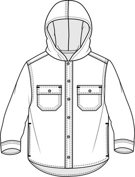 recommend clip art: KID WEAR JACKET WITH HOOD FLAT DESIGN VECTOR