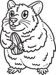 Baby Hamster Isolated Coloring Page for Kids