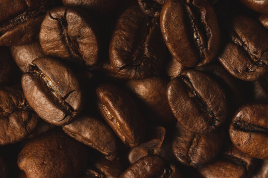 Grains de café, gros plan macro