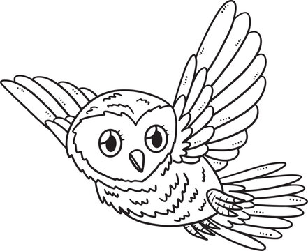 recommend clip art: Baby Owl Isolated Coloring Page for Kids