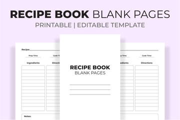 Recipe Book Blank Pages