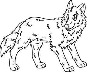 Mother Wolf Isolated Coloring Page for Kids