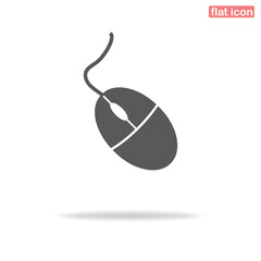 Simple computer mouse icon. Minimalism, vector illustration. Silhouette icon.
