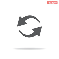 Simple cyclic rotation icon. Minimalism, vector illustration. Silhouette icon.
