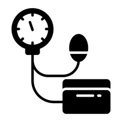 Well design icon of bp apparatus, sphygmomanometer vector