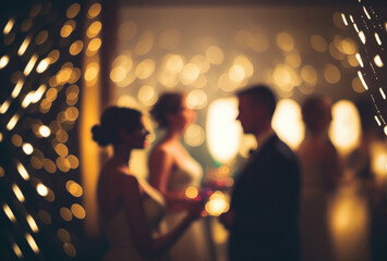 Wedding party blurry background image - Generative AI