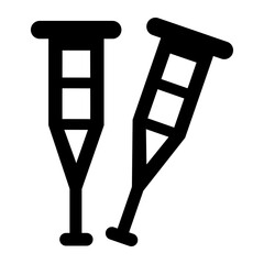 Amazing vector crutches, mobility aid icon in trendy style
