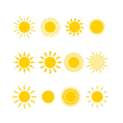 Sun icon set vector design. This design use set of sun. Collection of sun stars suitable for weather icon.