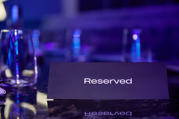 Reserved table in night club