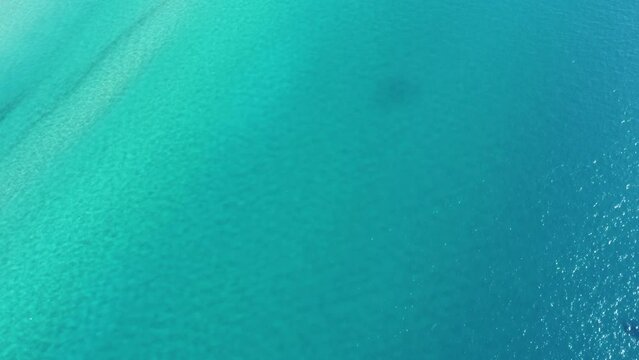 beautiful drone angle over the famous town of tarifa, perfect weather ans water colors