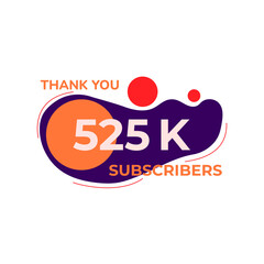 THANK YOU 525K FOLLOWERS CELEBRATION TEMPLATE PURPLE COLOR DESIGN VECTOR GOOD FOR SOCIAL MEDIA, CARD , POSTER