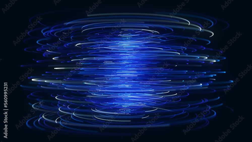 Poster spinning lines background/ 4k animation of an abstract slow motion technology background of spinning