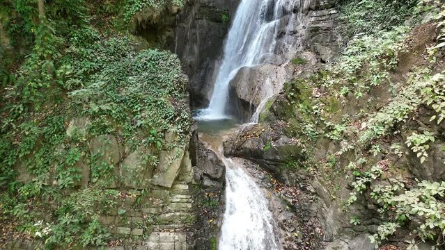 Spectacular Tropical Forest Waterfall in Costa Rica