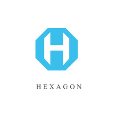 Hexagon initial h blue logo design modern logo template vector illustration isolated design