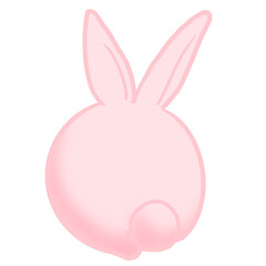 cute pink rabbit cartoon illustration 
