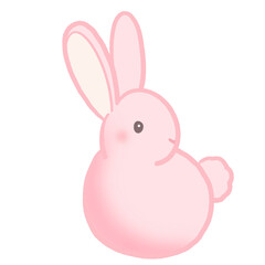 Obraz premium cute pink rabbit cartoon illustration 