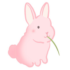 Obraz premium cute pink rabbit cartoon illustration 