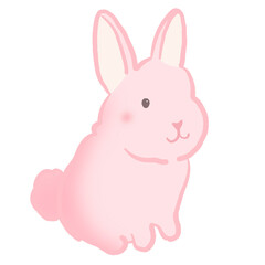 Obraz na płótnie Canvas cute pink rabbit cartoon illustration 