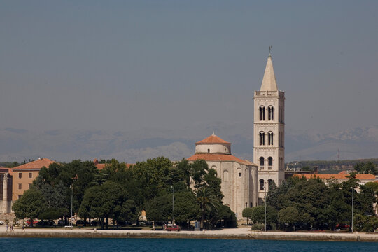 Church of St. Donat in Zadar, Croatia, seen from the water.