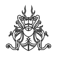 Fototapeta premium illustration vector graphic of teh tentacled deer horn knight