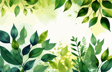 Natural green leaves background. Natural green eco background.
