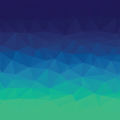 Background made up of blue, cyan and green triangles.