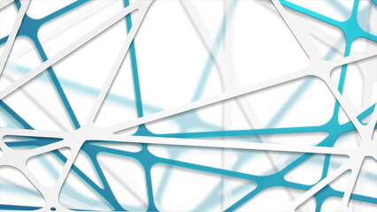 Abstract grey blue paper grid tech geometric design