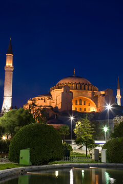 Istanbul,Turkey. Haghia Sofia Mosque illuminated at night