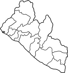 doodle freehand drawing of liberia map.