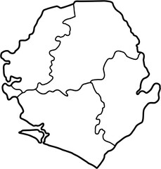 doodle freehand drawing of sierra leone map.