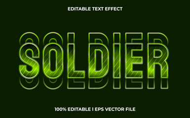 soldier editable text effect, lettering typography font style, glitch 3d text for tittle