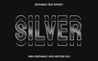silver editable text effect, lettering typography font style, retro 3d glitch for tittle