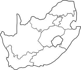 doodle freehand drawing of south africa map. - obrazy, fototapety, plakaty