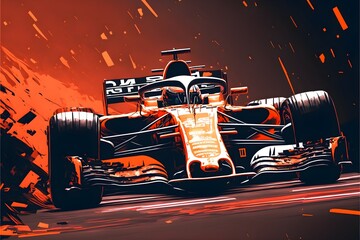 Formula 1 Modern Car, Generative AI, Illustration	