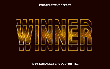 Winner editable text effect, lettering typography font style, gold 3d text for tittle