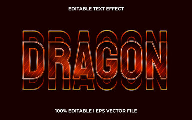 Dragon editable text effect, lettering typography font style, glitch 3d text for tittle