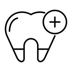 Medical sign on teeth denoting concept of dental health